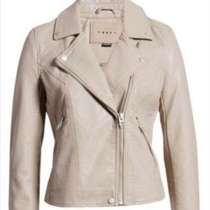 Blank NYC Faux Leather Moto Jacket in Fawn Size XL